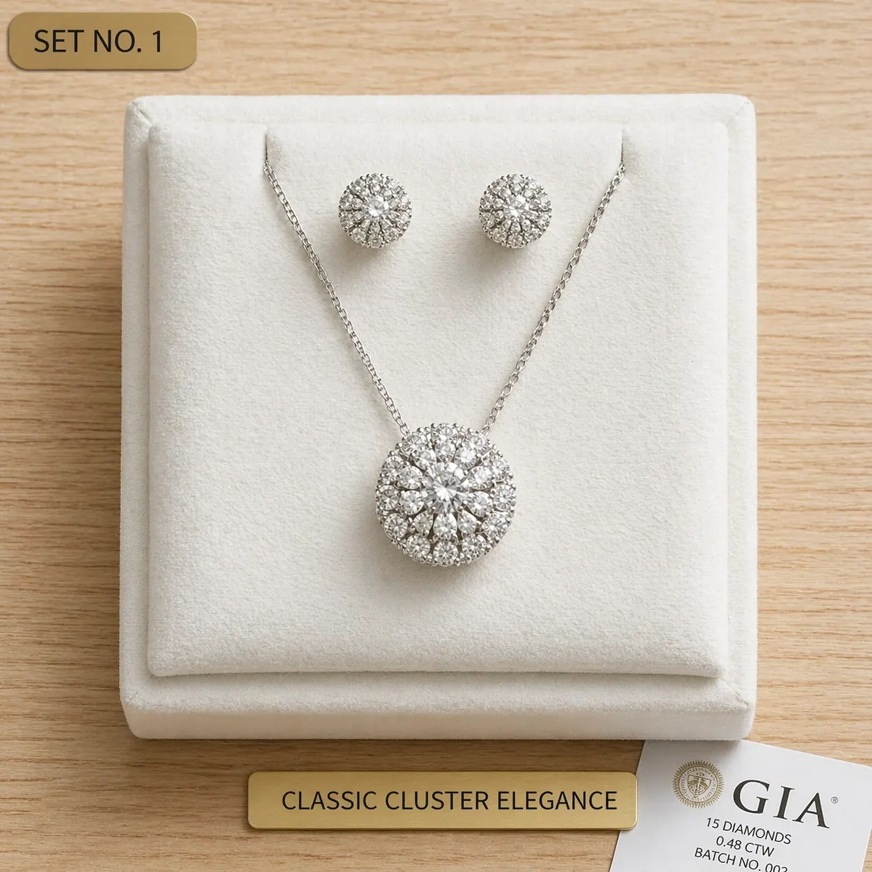 Classic Cluster Elegance Pendant Set
