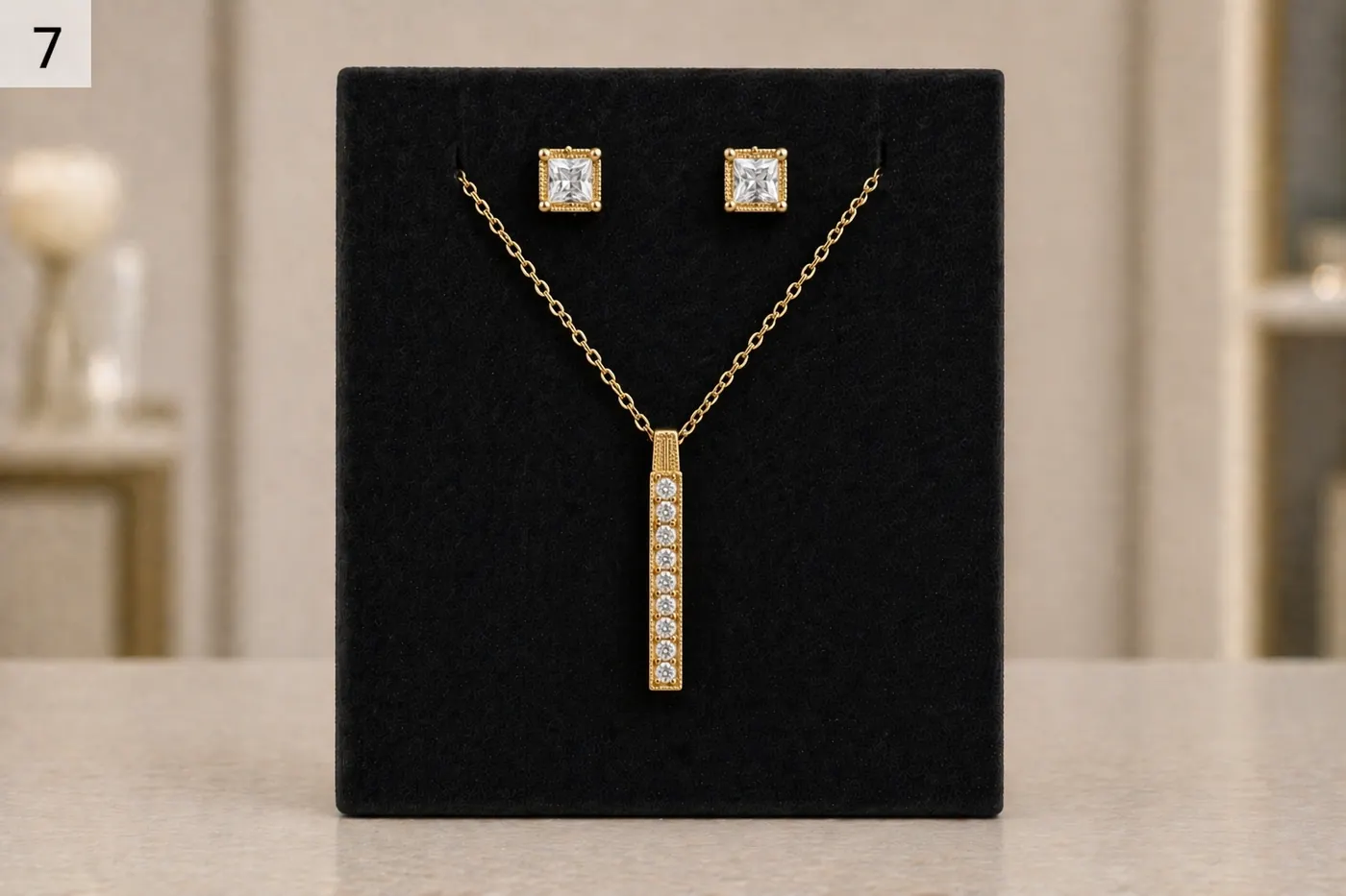Emerald Teardrop Pendant Set
