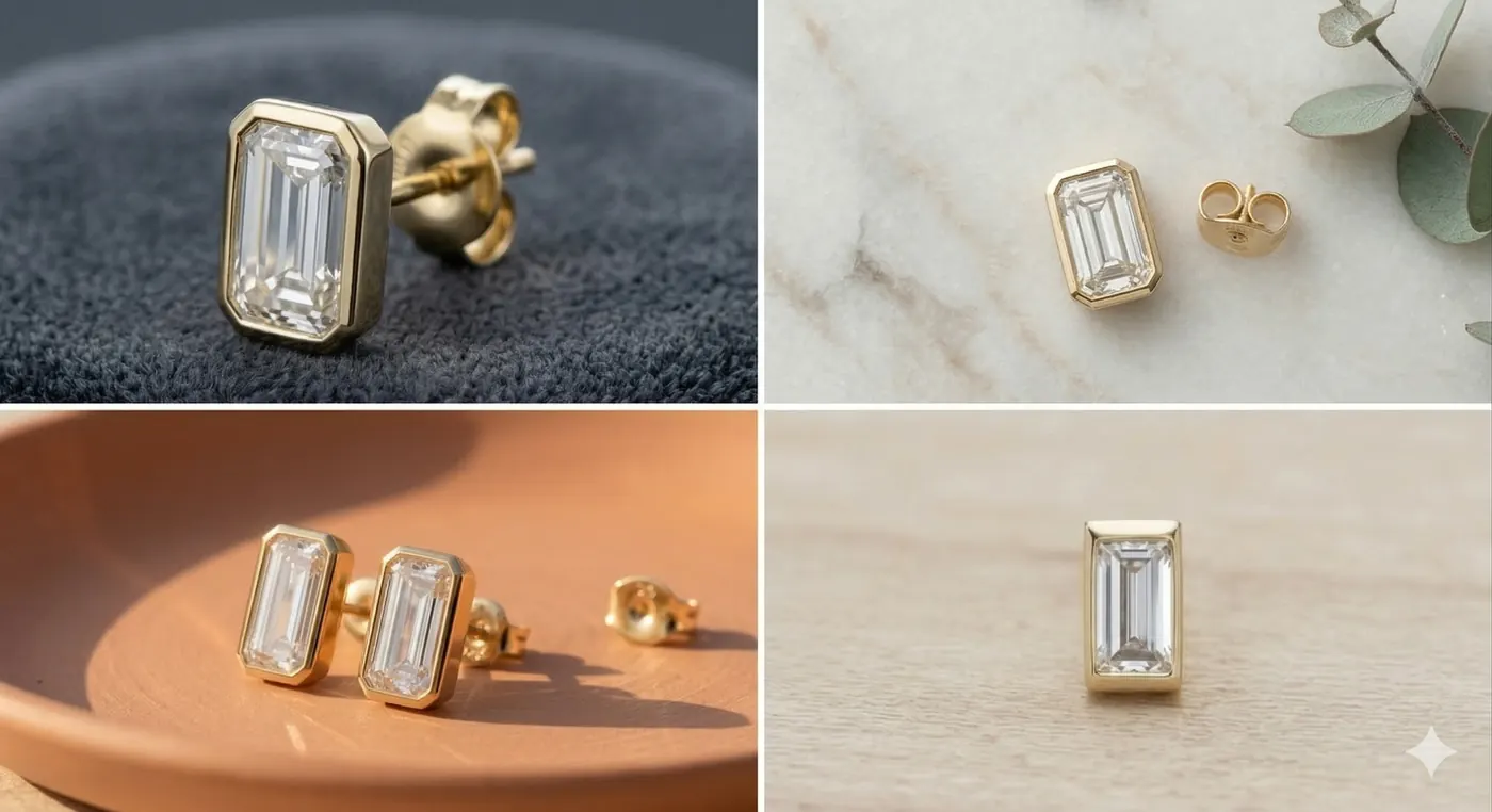 Golden Trio Diamond Studs