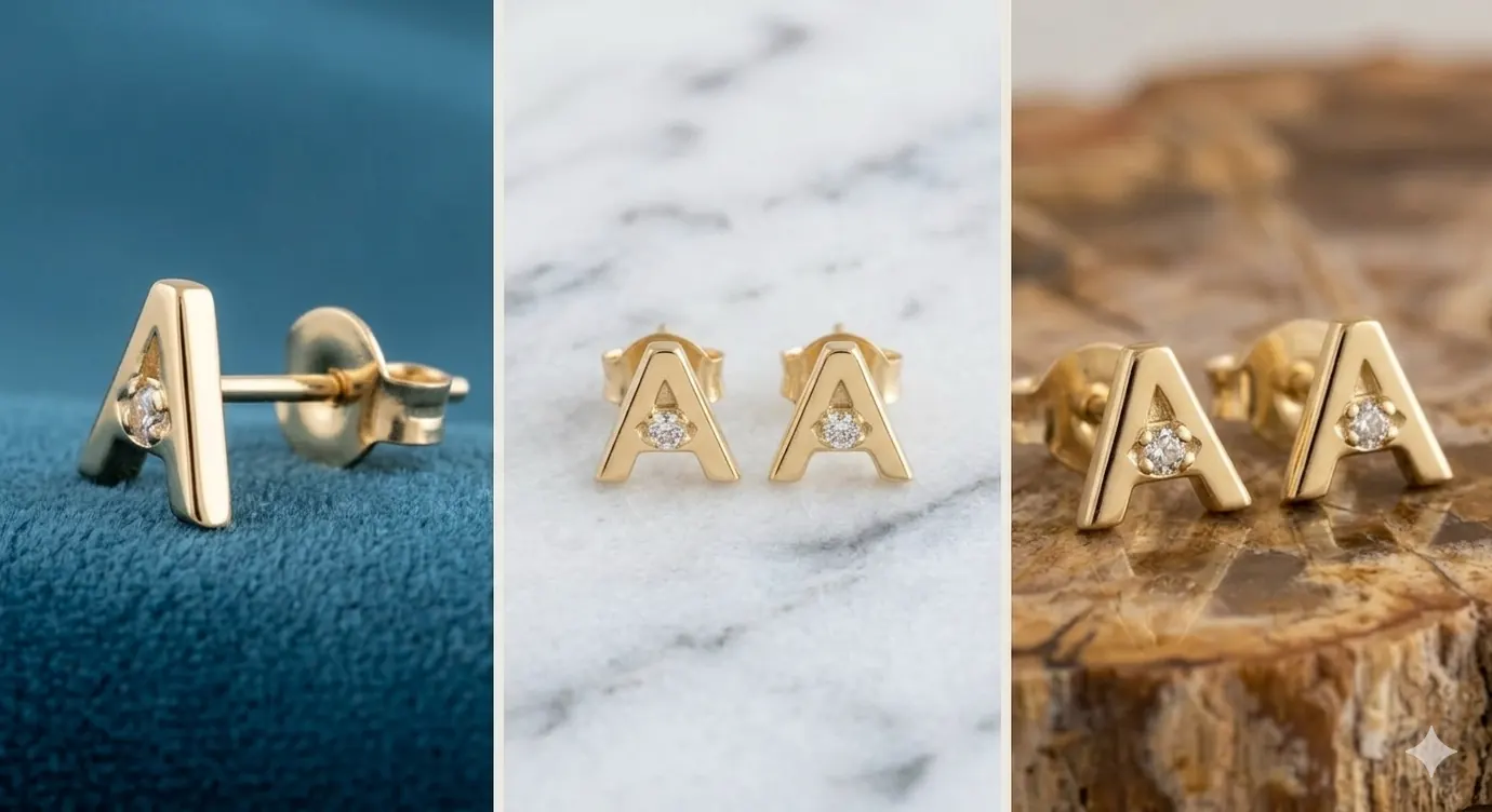 Hammered Gold Studs