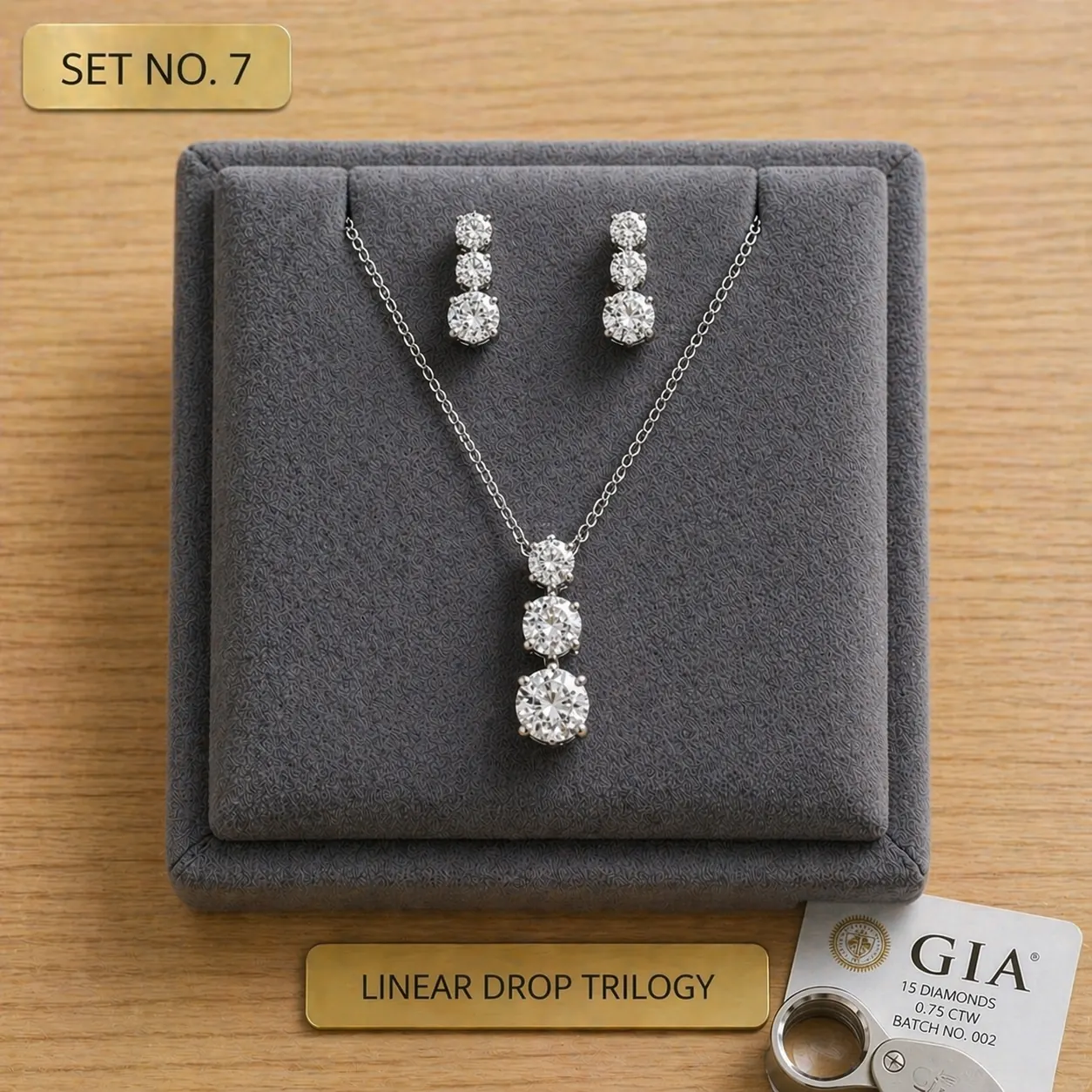 Linear Drop Trilogy Pendant Set